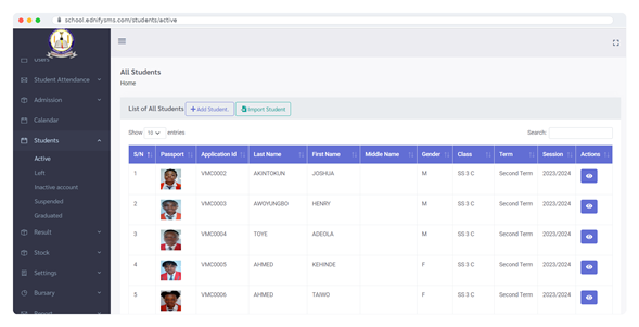 SMS Plus student records